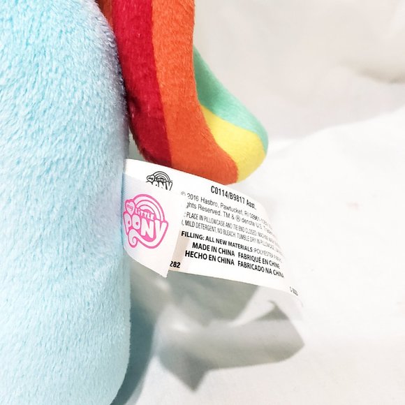 Rainbow Dash Pegasus My Little Pony Ty Plush Stuffed Animal 13" 2016 Blue Hasbro - Picture 4 of 9